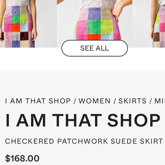 Isaac Mizrahi sz 12 multicolor suede patchwork skirt fully lined with side zip - Picture 2 of 7